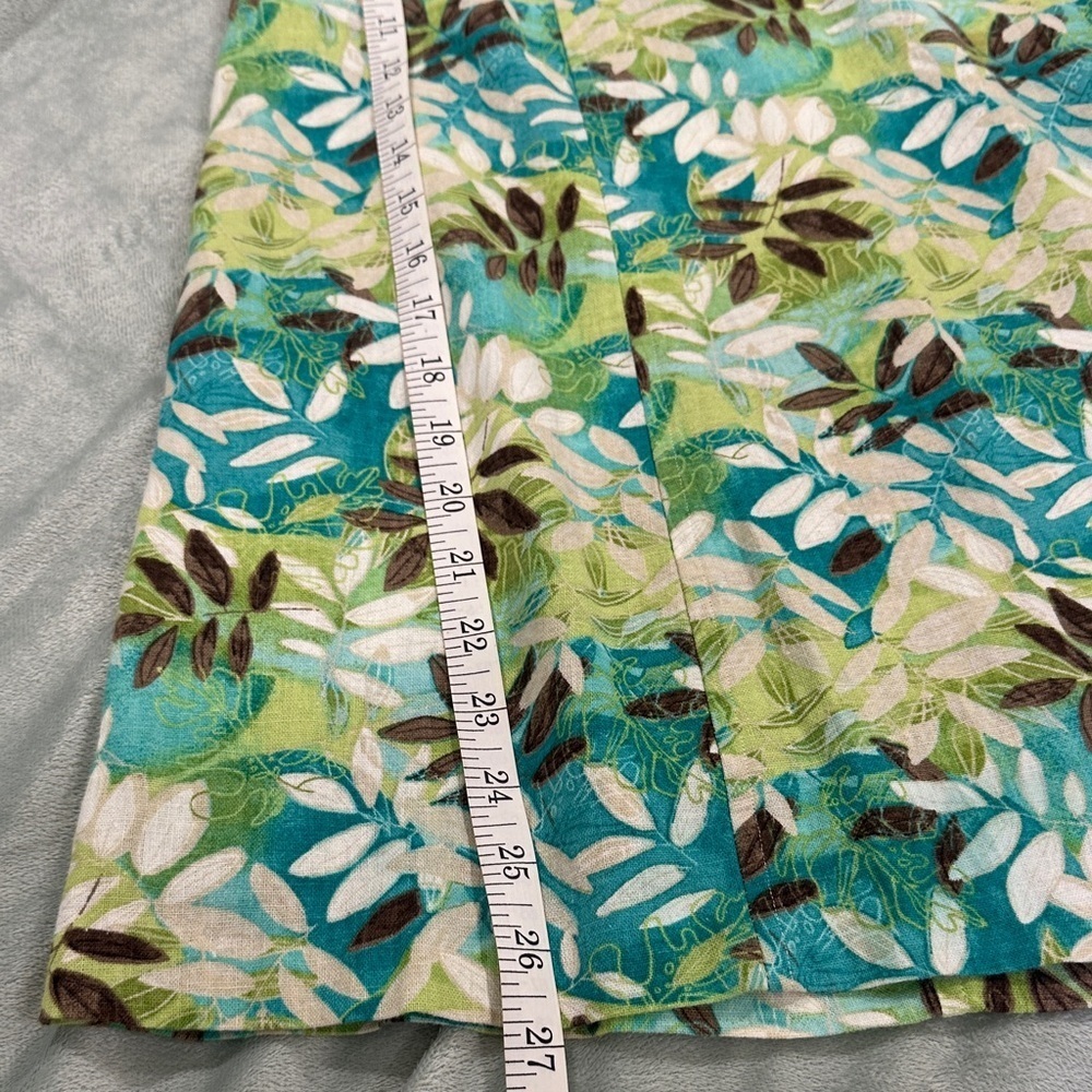 Christopher & Banks Green Floral Linen blend Skirt size 10 - Picture 10 of 10